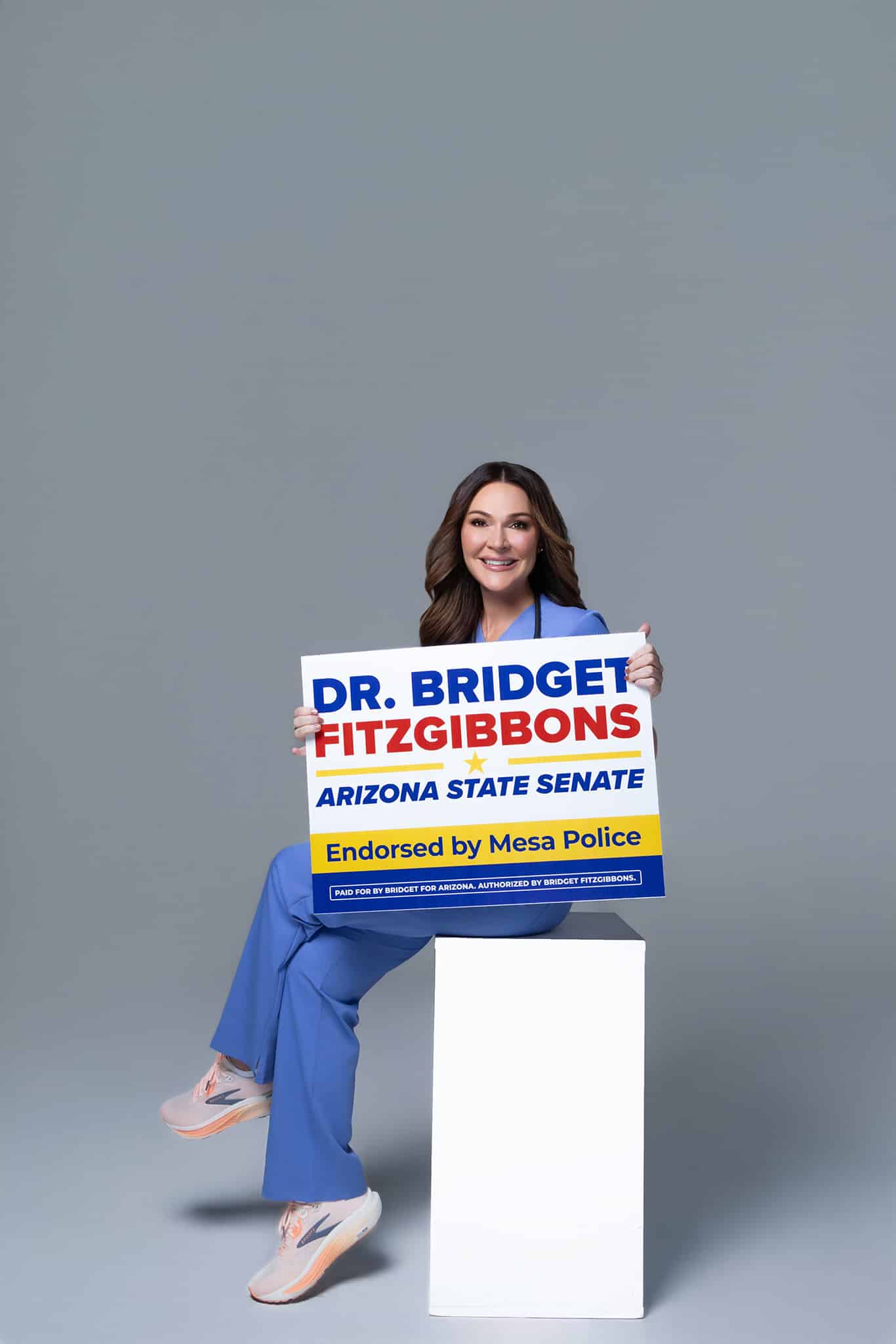 Bridget Fitzgibbons with campaign sign
